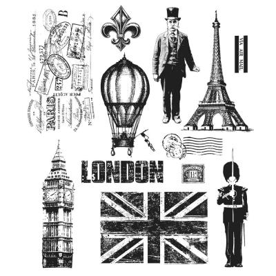 Stampers Anonymous Tim Holtz Cling Stamps - Paris To London